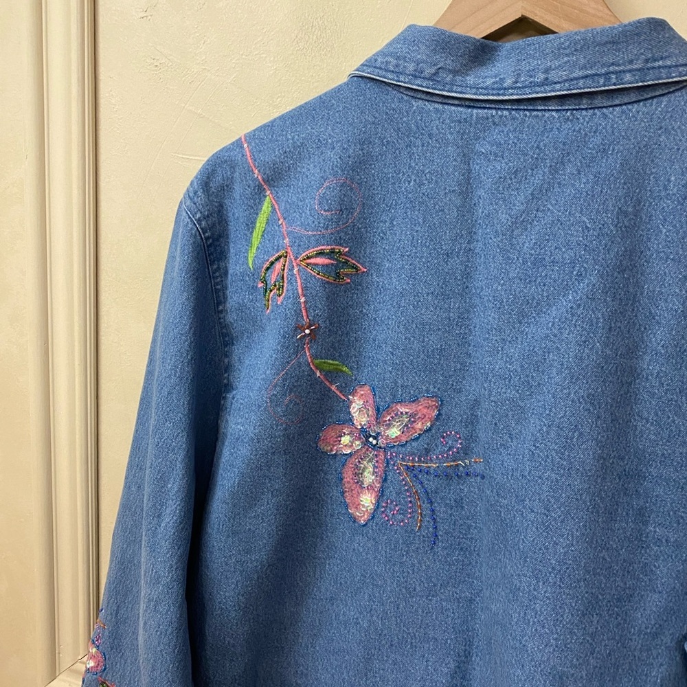 vintage 90s sequined denim jacket from the brand Tantrums - Picture 6 of 7